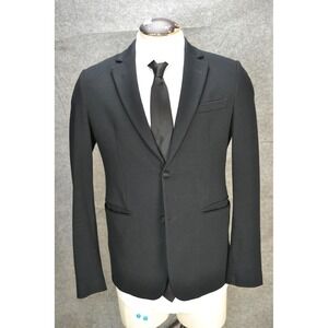Emporio Armani Blazer Mens 38 'Johnny Line' Black Two Button Luxury Jacket Italy